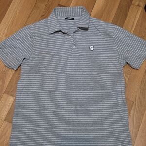 Stylish Gray Striped Polo Shirt
